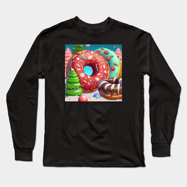 Jummy christmas donuts Long Sleeve T-Shirt by Art8085